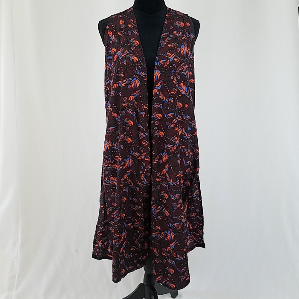 Lularoe women S‎ Joy vest duster sleeveless feather